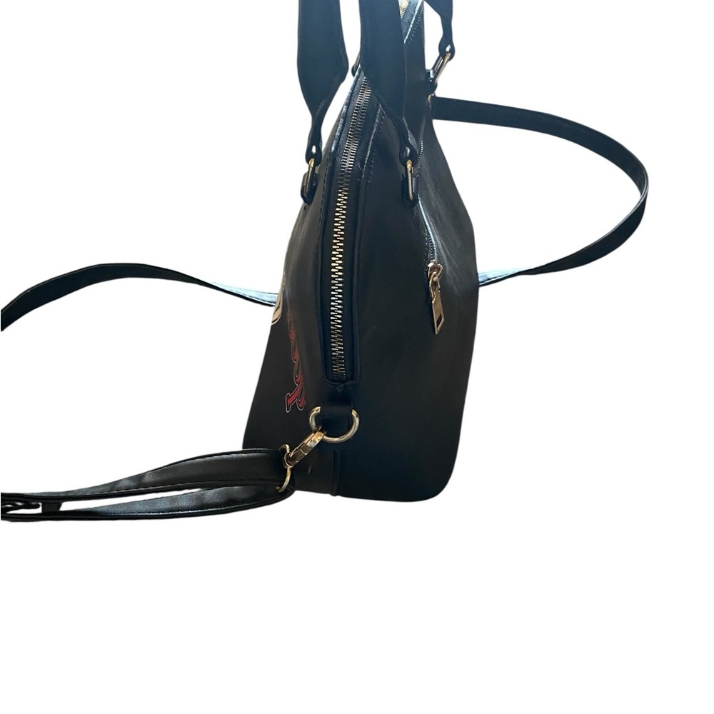 Betty Boop Graphic Red & Black Handbag crossbody bag striped interior - Picture 8 of 13